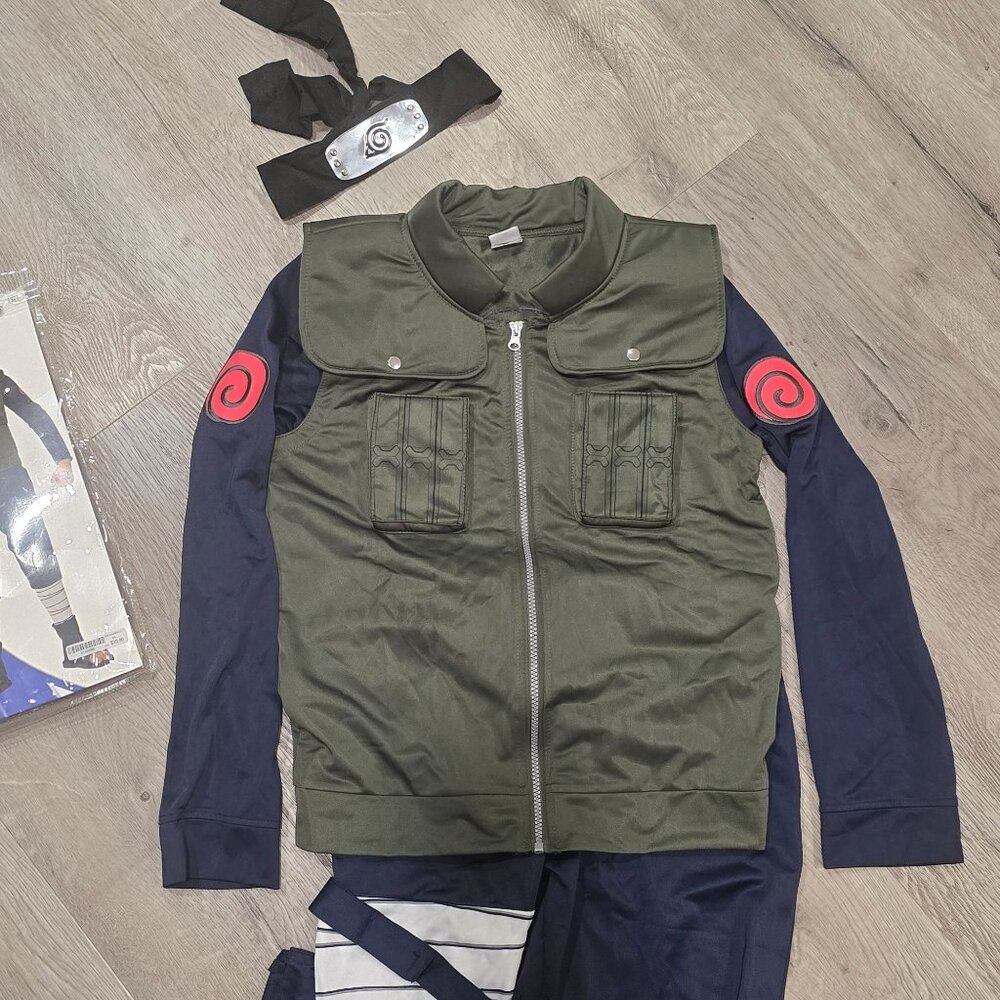Naruto Shippuden Kakashi Child Costume Jacket Pants & Headband X Large 12-16 - Picture 3 of 8